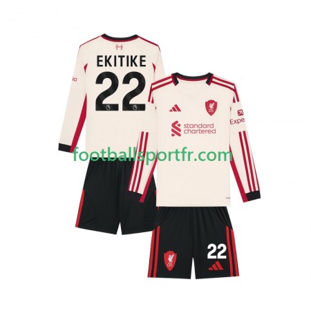 Tenue Liverpool Hugo Ekitike 22 Enfant Exterieur 2025-2026 Maillot de Foot ML